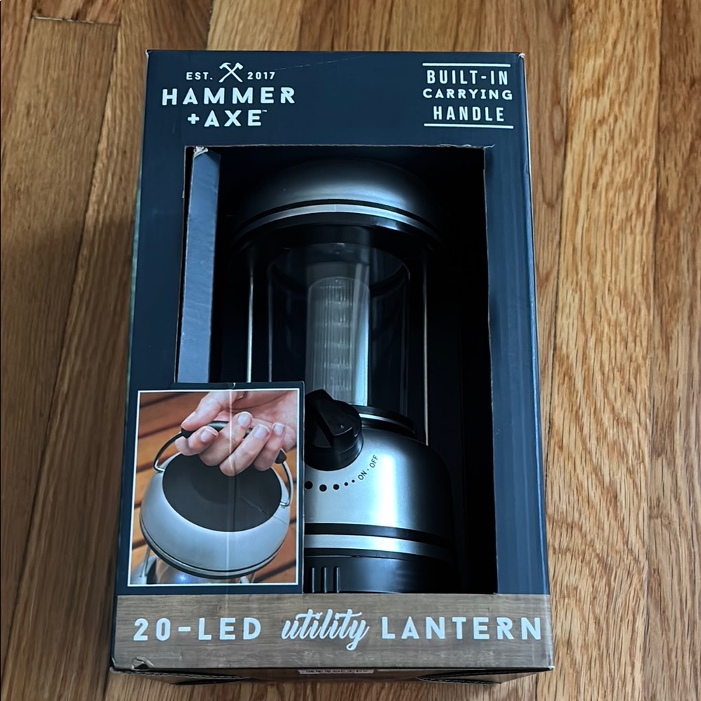 Hammer + Axe Silver LED Lantern